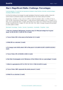 Free Percentages Quiz | Year 5 Greater Depth | BookFlik