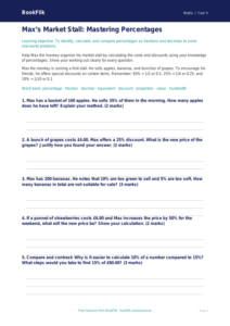 Free Percentages Worksheet | Year 5 Greater Depth | BookFlik
