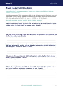 Free Percentages Activity Sheet | Year 6 Core | BookFlik