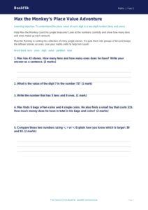 Free Place Value Worksheet | Year 2 Core | BookFlik