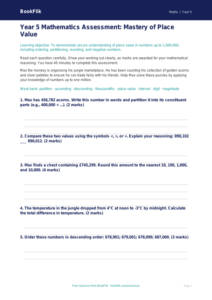 Free Place Value Assessment | Year 5 Greater Depth | BookFlik