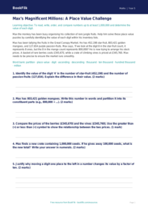 Free Place Value Track Sheet | Year 5 Greater Depth | BookFlik