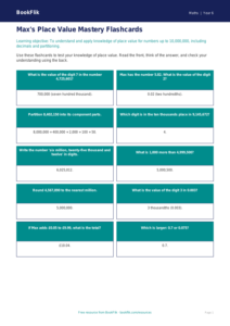 Free Place Value Flashcards | Year 6 Core | BookFlik
