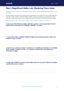 Free Place Value Template | Year 6 Core | BookFlik