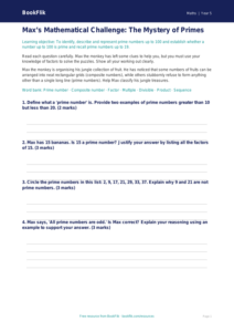 Free Prime Numbers Assessment | Year 5 Greater Depth | BookFlik