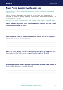 Free Prime Numbers Template | Year 5 Greater Depth | BookFlik