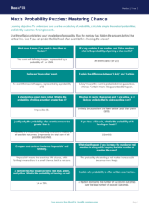 Free Probability Flashcards | Year 5 Greater Depth | BookFlik