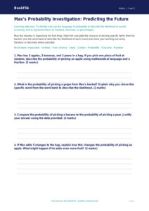 Free Probability Template | Year 5 Greater Depth | BookFlik