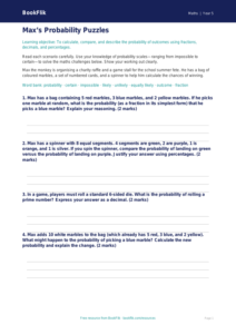 Free Probability Worksheet | Year 5 Greater Depth | BookFlik