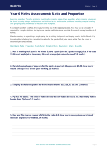 Free Ratio And Proportion Assessment | Year 6 Core | BookFlik