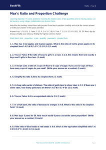 Free Ratio And Proportion Quiz | Year 6 Core | BookFlik