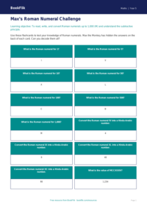 Free Roman Numerals Flashcards | Year 5 Greater Depth | BookFlik