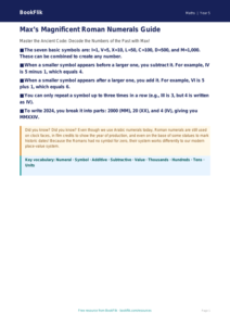 Free Roman Numerals Poster | Year 5 Greater Depth | BookFlik