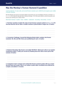 Free Roman Numerals Template | Year 5 Greater Depth | BookFlik