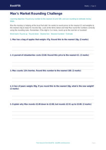 Free Rounding Activity Sheet | Year 3 Core | BookFlik