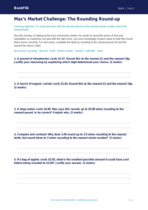 Free Rounding Activity Sheet | Year 5 Greater Depth | BookFlik