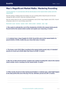 Free Rounding Worksheet | Year 5 Greater Depth | BookFlik