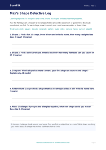 Free Shape Template | Year 1 Core | BookFlik