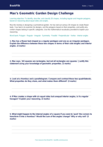 Free Shape Activity Sheet | Year 5 Greater Depth | BookFlik