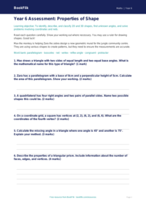 Free Shape Assessment | Year 6 Core | BookFlik