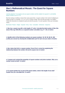 Free Square Numbers Activity Sheet | Year 5 Greater Depth | BookFlik