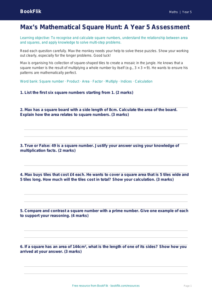 Free Square Numbers Assessment | Year 5 Greater Depth | BookFlik