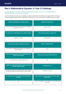 Free Square Numbers Flashcards | Year 5 Greater Depth | BookFlik