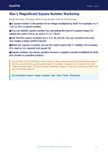 Free Square Numbers Poster | Year 5 Greater Depth | BookFlik