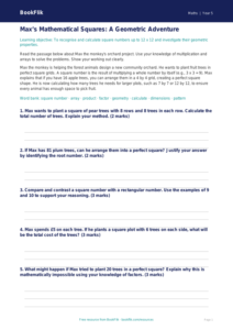 Free Square Numbers Track Sheet | Year 5 Greater Depth | BookFlik
