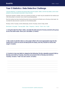 Free Statistics Assessment | Year 5 Greater Depth | BookFlik