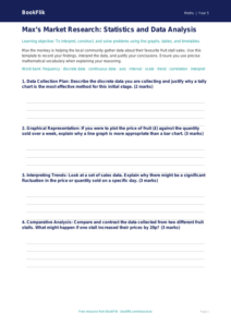 Free Statistics Template | Year 5 Greater Depth | BookFlik