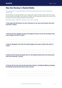 Free Subtraction Activity Sheet | Year 2 Core | BookFlik