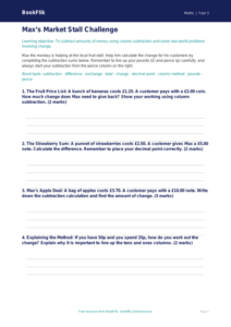 Free Subtraction Template | Year 3 Core | BookFlik