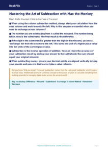 Free Subtraction Poster | Year 5 Greater Depth | BookFlik