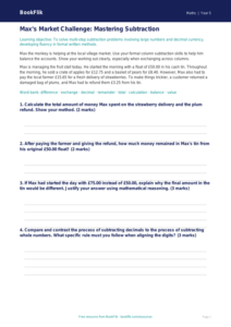 Free Subtraction Track Sheet | Year 5 Greater Depth | BookFlik