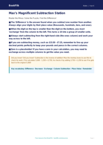 Free Subtraction Poster | Year 6 Core | BookFlik