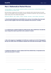 Free Subtraction Template | Year 6 Core | BookFlik
