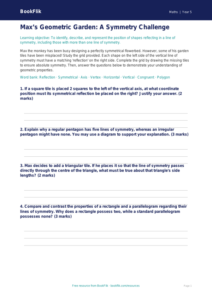 Free Symmetry Activity Sheet | Year 5 Greater Depth | BookFlik