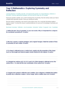Free Symmetry Assessment | Year 5 Greater Depth | BookFlik