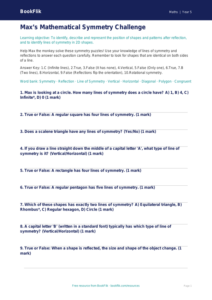 Free Symmetry Quiz | Year 5 Greater Depth | BookFlik