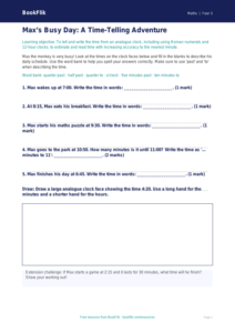 Free Time Activity Sheet | Year 3 Core | BookFlik