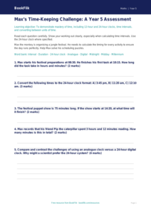 Free Time Assessment | Year 5 Greater Depth | BookFlik