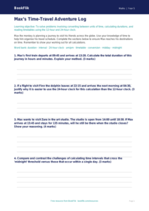 Free Time Template | Year 5 Greater Depth | BookFlik