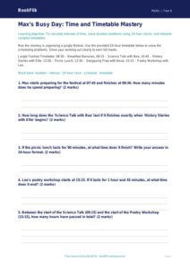 Free Time Activity Sheet | Year 6 Core | BookFlik