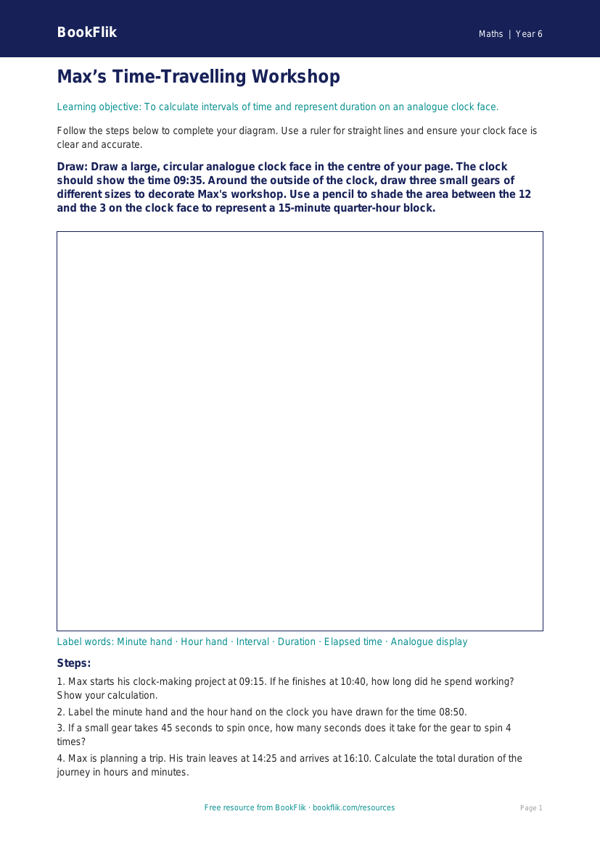 Free Time Drawing Sheet | Year 6 Core | BookFlik worksheet preview — Maths Time