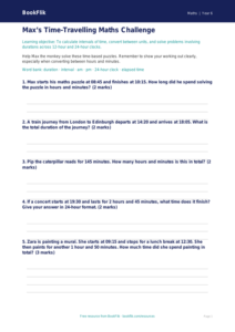 Free Time Worksheet | Year 6 Core | BookFlik
