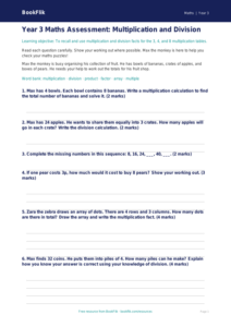 Free Times Tables Assessment | Year 3 Core | BookFlik