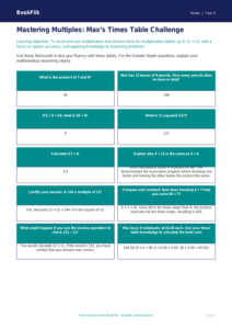 Free Times Tables Flashcards | Year 5 Greater Depth | BookFlik