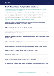 Free Times Tables Quiz | Year 5 Greater Depth | BookFlik