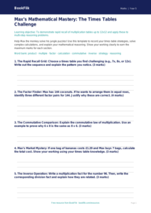 Free Times Tables Template | Year 5 Greater Depth | BookFlik